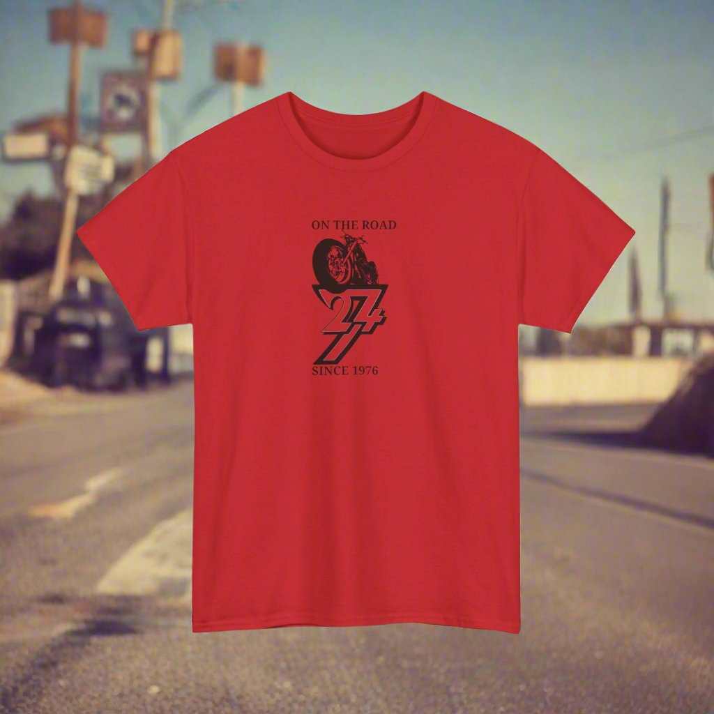 Vintage Bike on T-shirt bike tee motorbike t-shirt classic bike top red