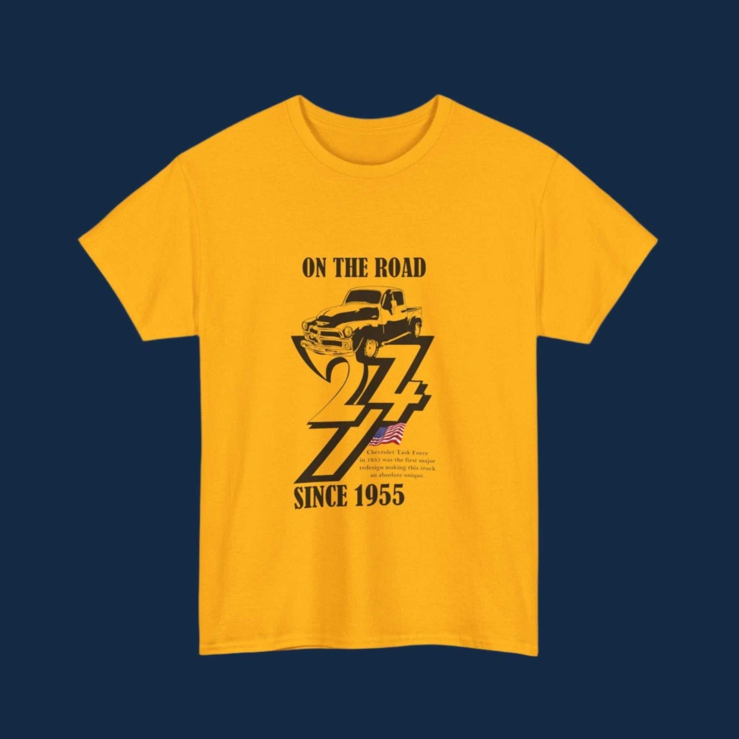 Vintage Chevy Tee 1955 Chevrolet Gift T-Shirt Car tee classic cars top gold