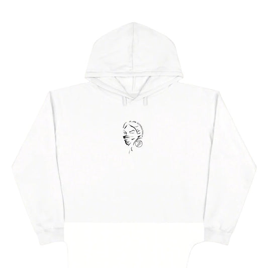 Women Crop Hoodie women top women hoodie jumper white front