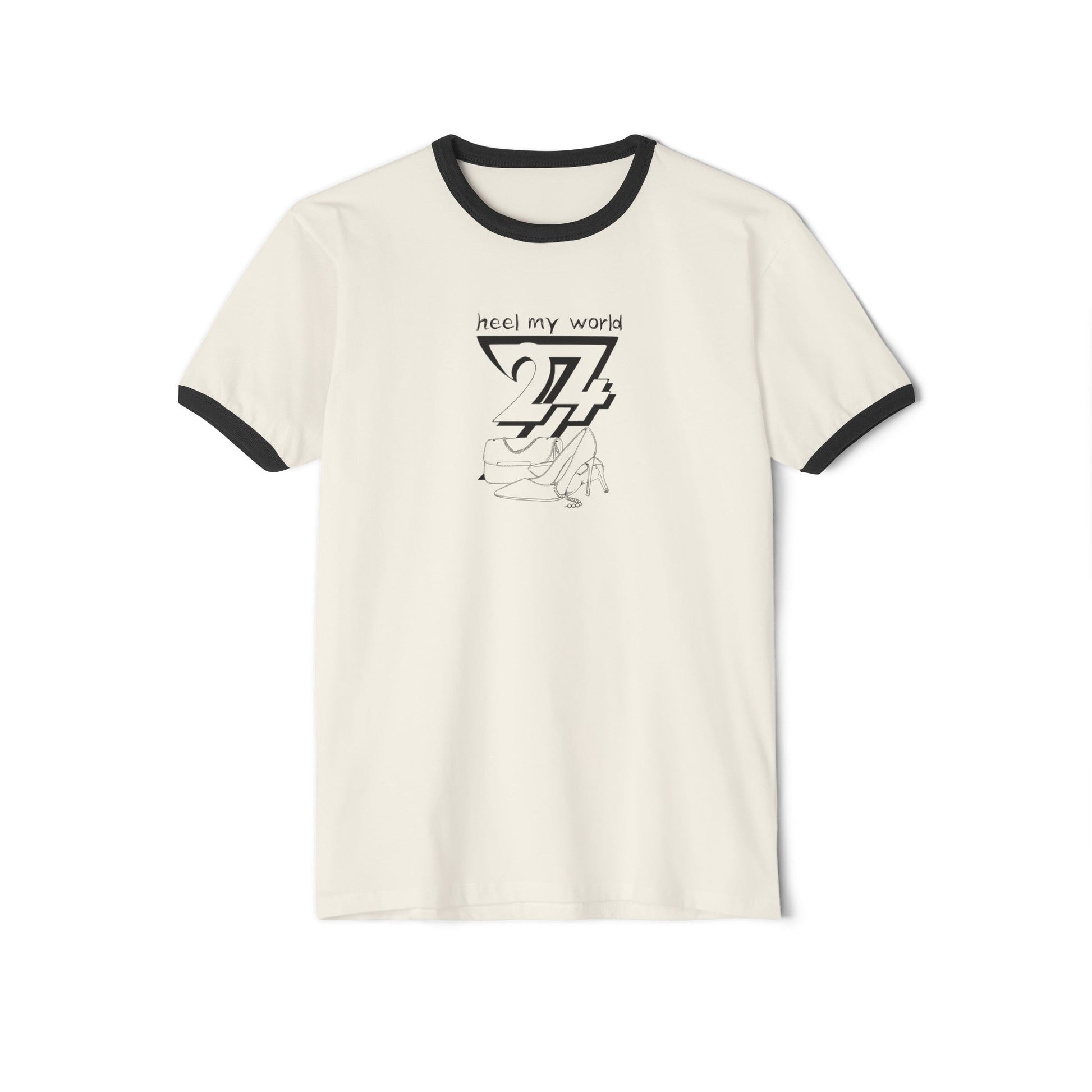 Women T-shirt: Handbag and High Heels T-Shirt by 24/7 Unique Designs front view