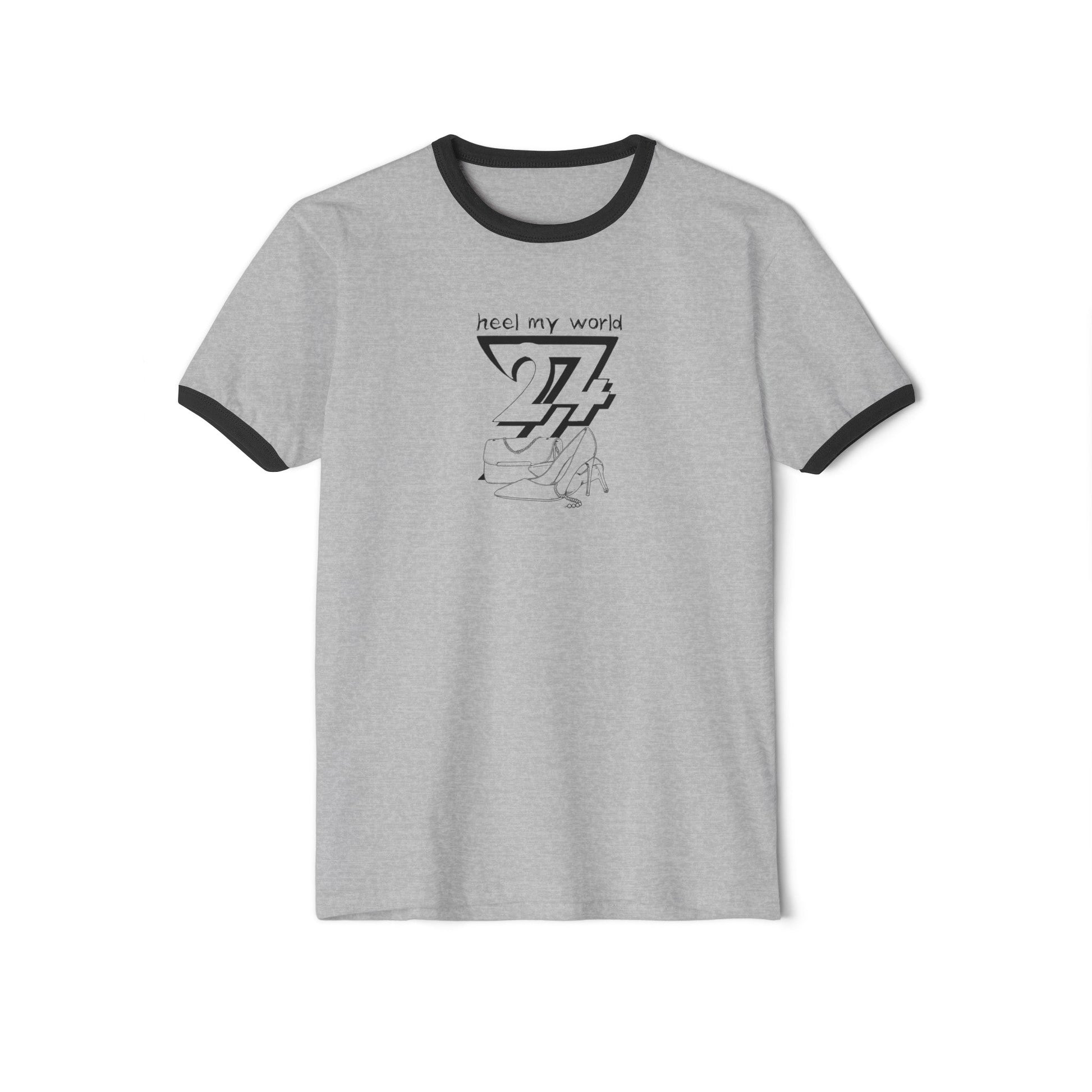 Women T-shirt: Handbag and High Heels T-Shirt by 24/7 Unique Designs front view