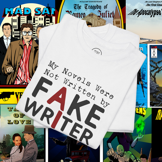 Writers t-shirt AI art t-shirt AI t-shirt writers tee by 24/7 Unique Designs folded