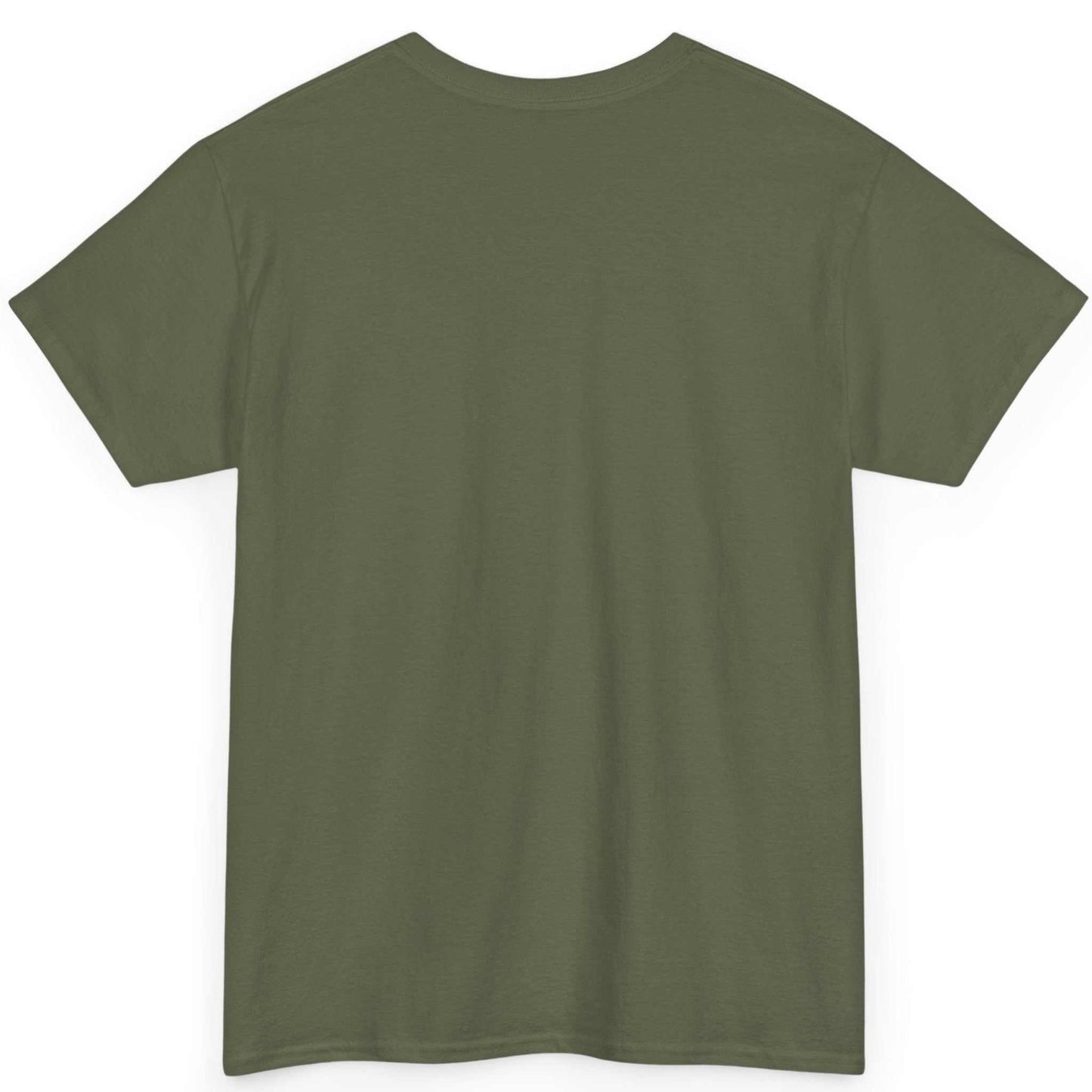 back view pf the army green bear graphic  tee