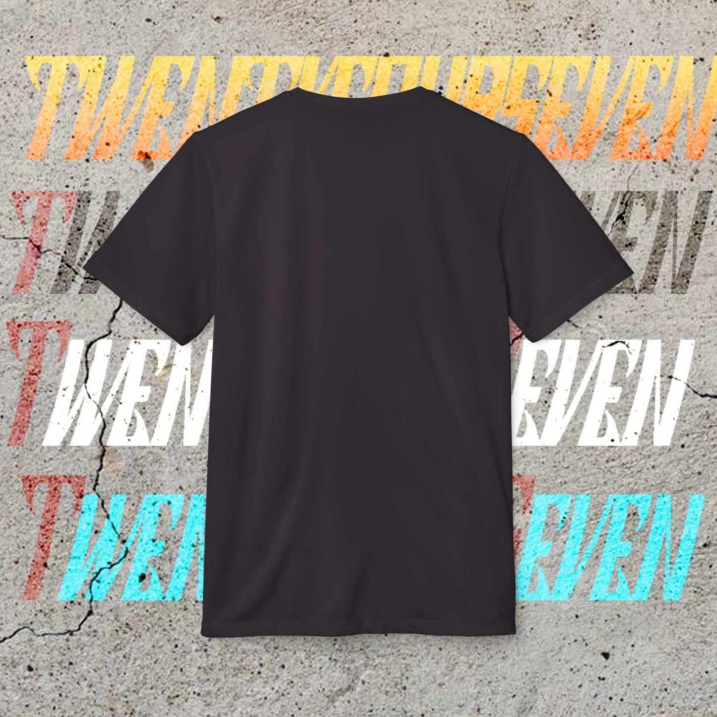 Rear view of the plain Black Adidas performance tee showing the breathable 100% recycled polyester mesh.