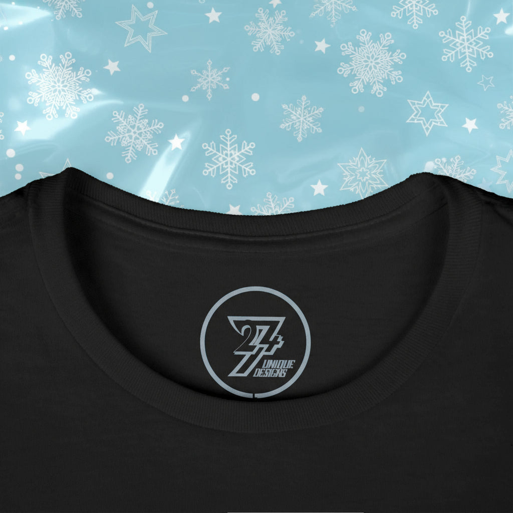 black unique women t-shirt neckline with twentyfourseven logo print inside