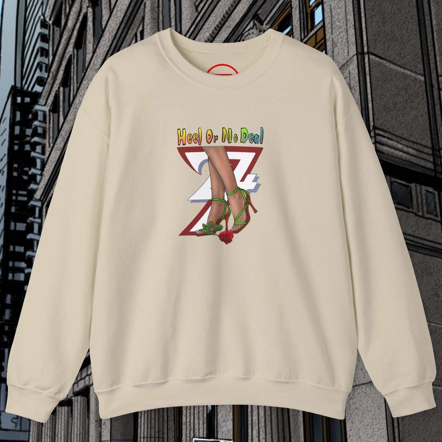 cream sweatshirt with hand-drawn rose design and humorous quote for women urban streetwear gift