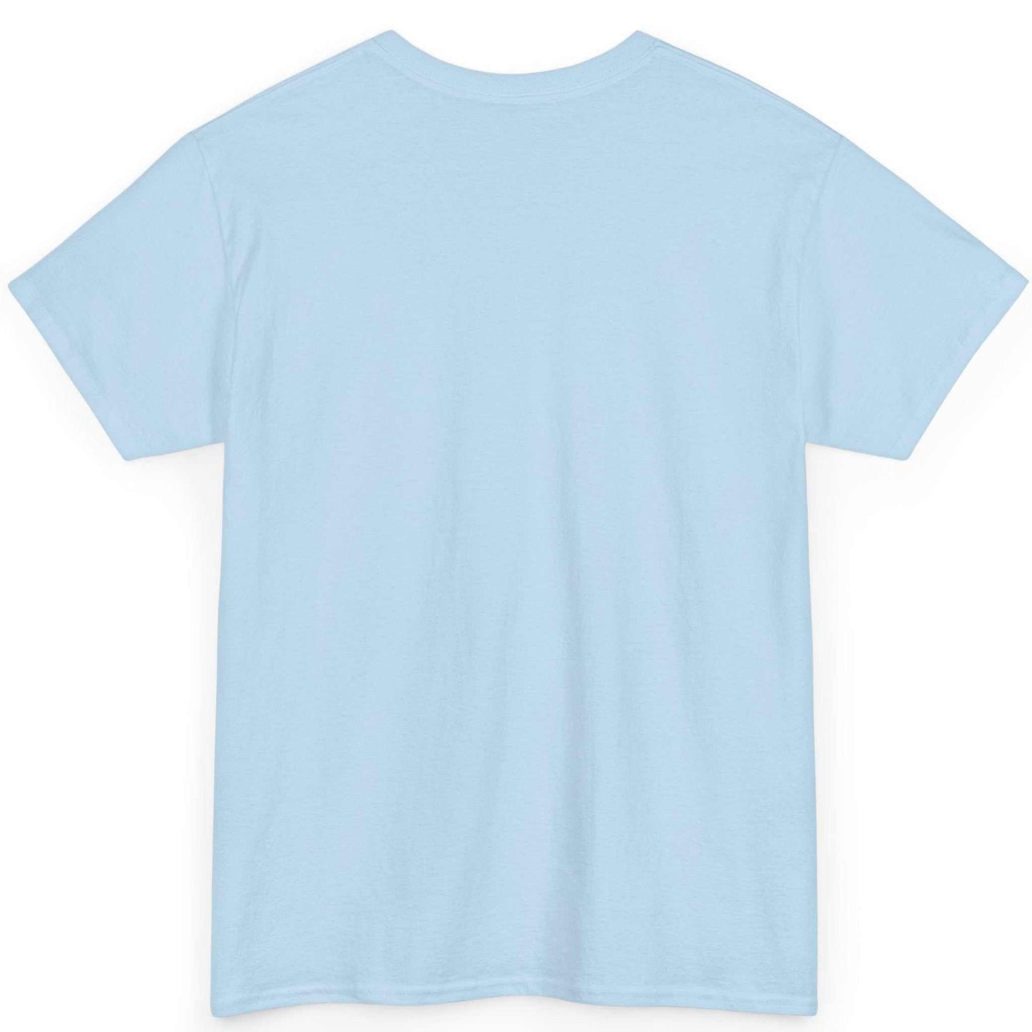 Back view of the light blue classic fit dog walking t-shirt, displayed on a clean background.
