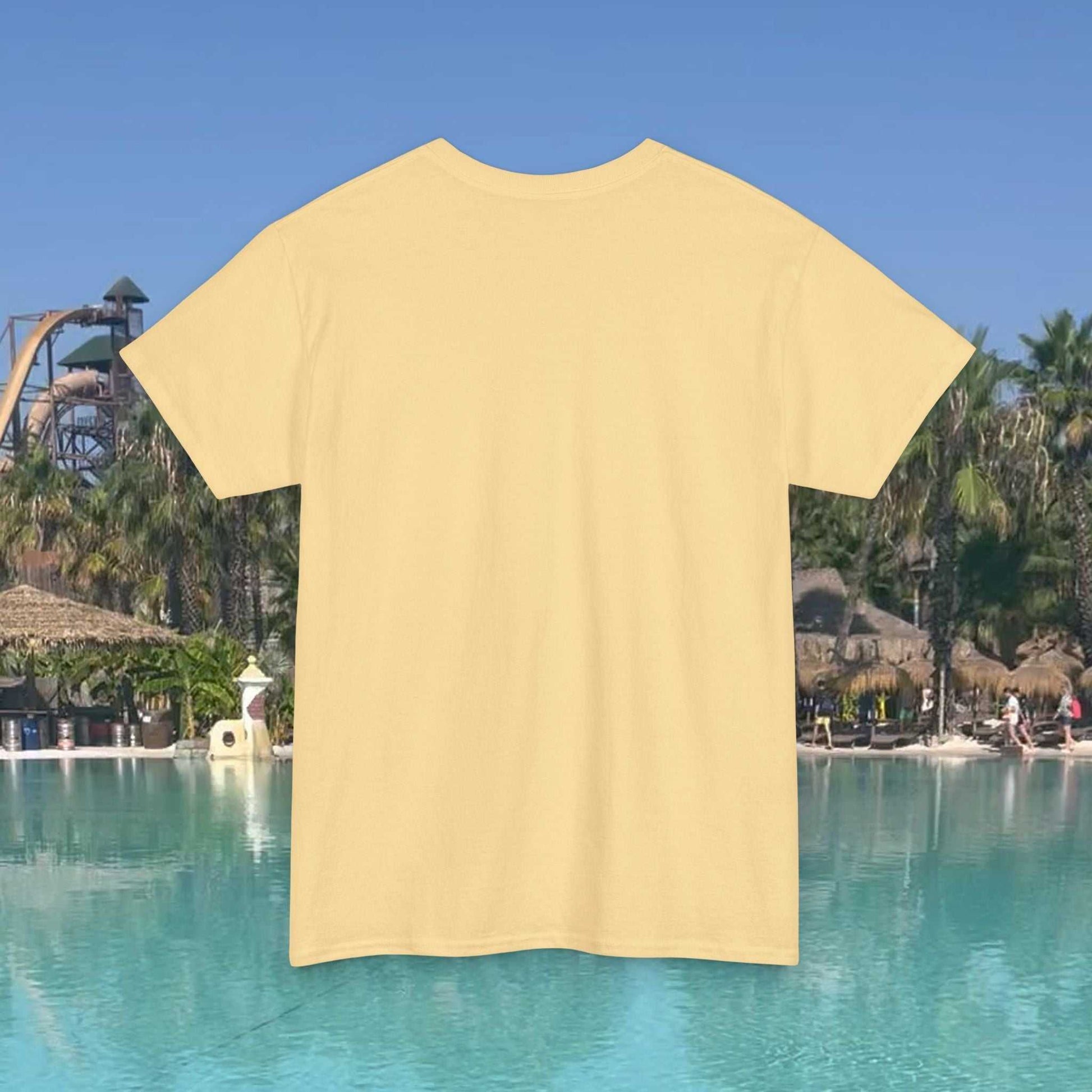 Back View of Pastel Yellow (Yellow Haze) Adult Summer T-Shirt - Premium Cotton.