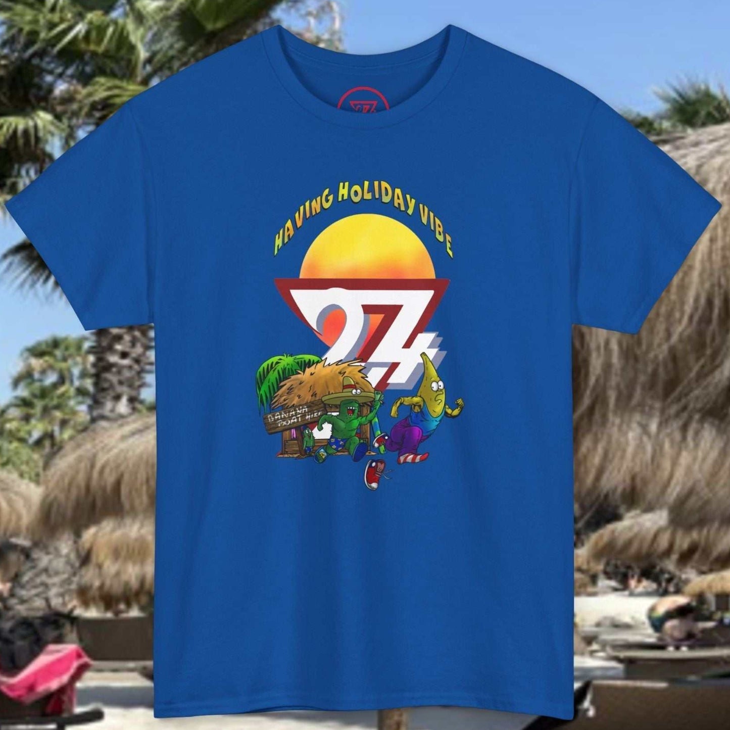 Royal Blue Adult Tropical Summer T-Shirt - 24/7 Unique Designs.