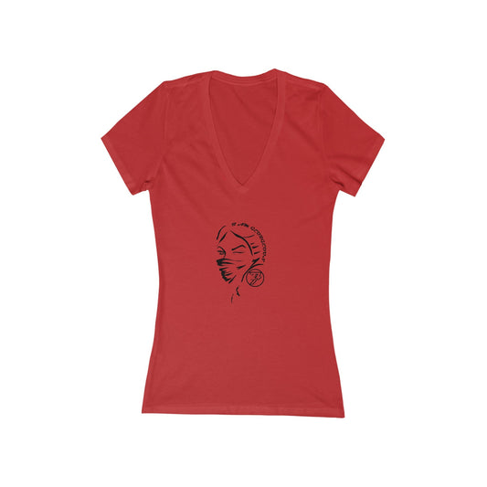 V-Neck T-shirt - Women's Deep V-Neck Tee red